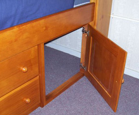Fully assembled underbed door unit.